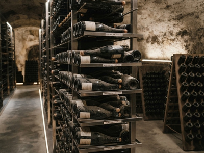 Champagner in Keller bei Herstellung